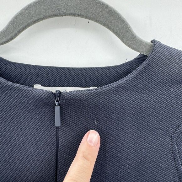 Tibi 1/4 Zip Pullover Knit Top Size 00 Navy Blue Athleisure Contemporary Luxe - Picture 9 of 10